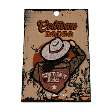 Cowtown Rodeo Custom Iron On Patch Pink Hat