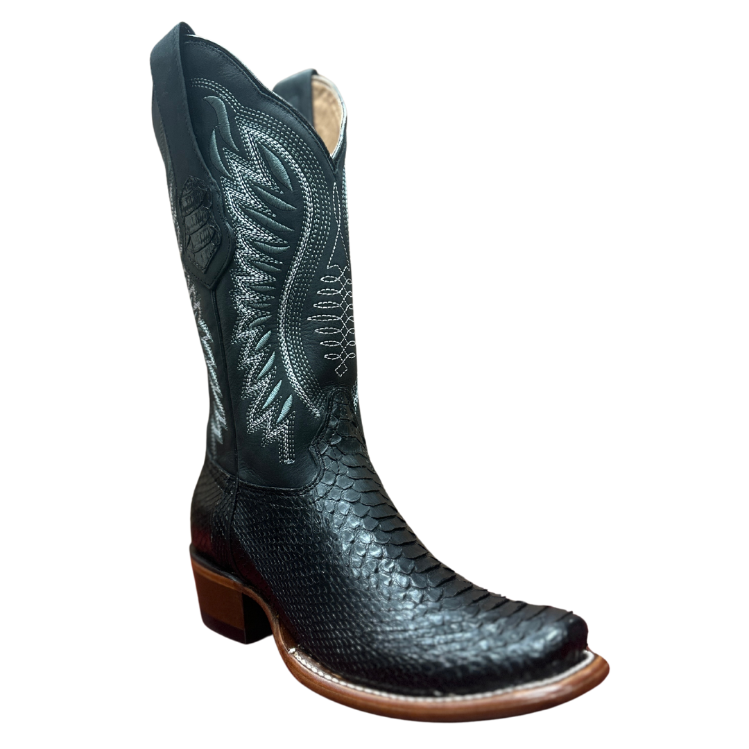 Women's Black Python Narrow Square Toe Boot – Cowtown Cowboy
