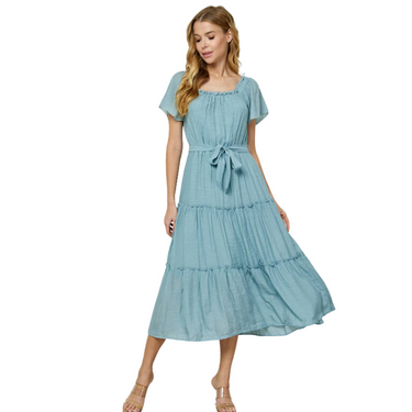 Ruffle Tiered Cropped Maxi With Lining