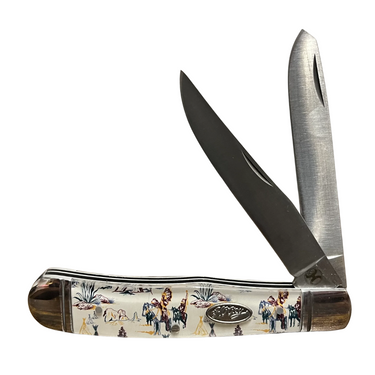Hooey Knife Large 4 1/4" Chief Pattern Trapper 