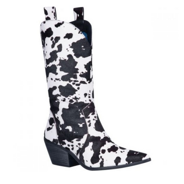 Black and White Cowhide Live A Little Cowboy Boot DI127 by Dingo