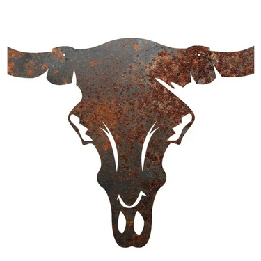 Rustic Metal Cowskull Sign by Recherche Furnishings COWSKULL