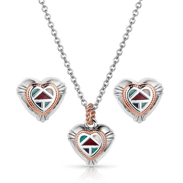 Western Mosaic Heart Jewelry Set-JS5819