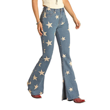 Women's Star High Rise Flare Jeans by Panhandle RRWD6HR174