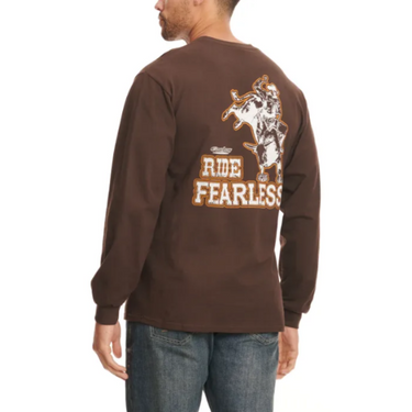 Men's Ride Fearless L/S Tee, Dark Chocolate - 110371-661-M