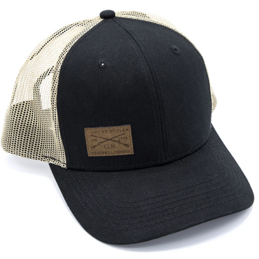 Twill Leather Logo Baseball Cap By Grunt Style GS3398