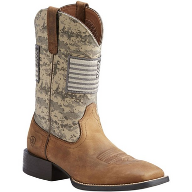 Ariat Sport Patriot Distressed Brown Camo Western Boot 10023359