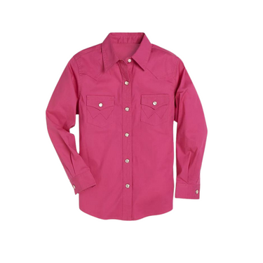 Kids Pink Pearl Snap Shirt By Wrangler 10GW1003K