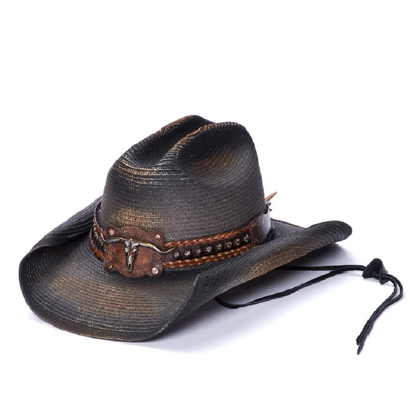 Stampede Men's Distressed Straw Cowboy Hat | Slashed, Medium