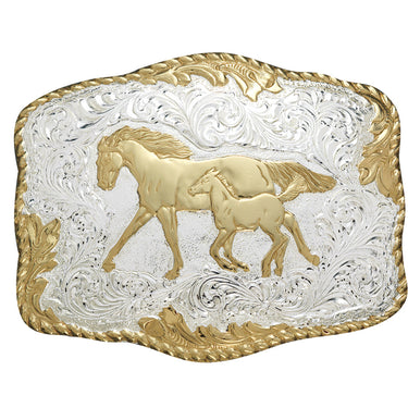 Crumrine Gold and Silver Mare & Foal Buckle C00242