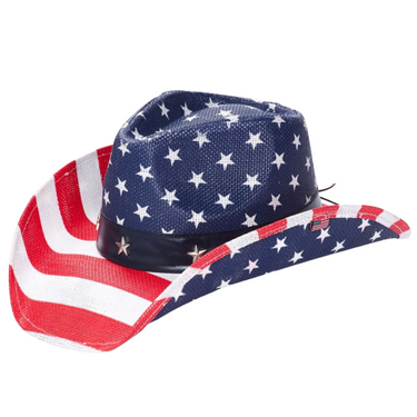 American Flag Straw Hat R11