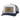 Rank Stock, White And Navy 5-Panel Trucker Cap with Rectangle Patch
