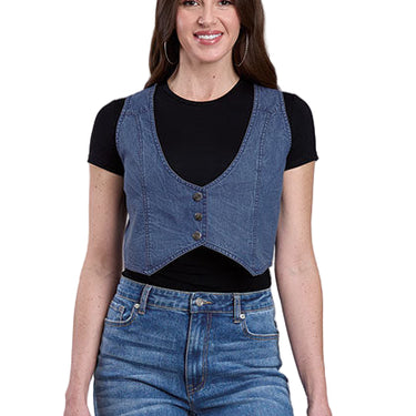 Women's Mini Denim Vest - 03-074-0594-6173