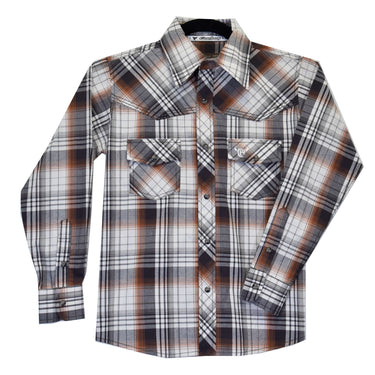 Boy's Brown Plaid Hermosillo Long Sleeve Shirt