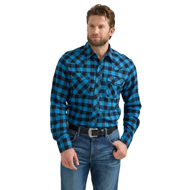 Men's Wrangler Retro Blue Long Sleeve Flannel 112351489