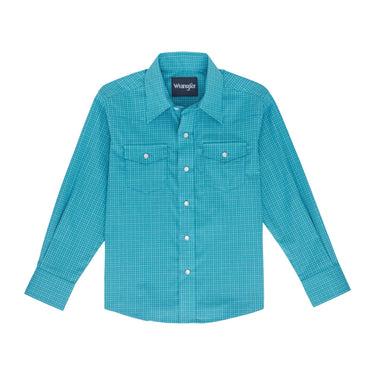 Boys' Wrangler Wrinkle Resistant Long Sleeve Shirt Blue 112351627