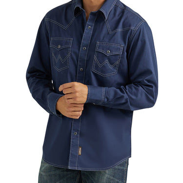 Men's Wrangler Retro Navy Premium Long Sleeve Snap Shirt 112352852