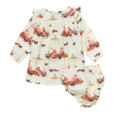Wrangler® Baby Girl Long Sleeve Dress Desert Print- 112353056