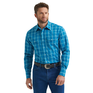 Men's Turquoise Wrinkle Resist Long Sleeve Classic Fit Shirt 112369370