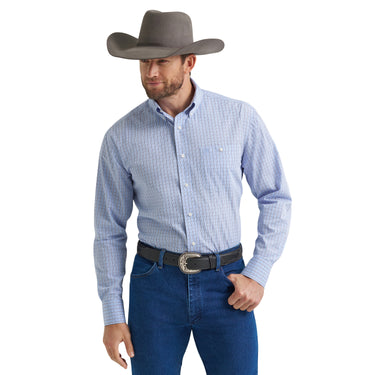 Men's Slate Blue Classic Long Sleeve Relaxed Fit Shirt 112369441