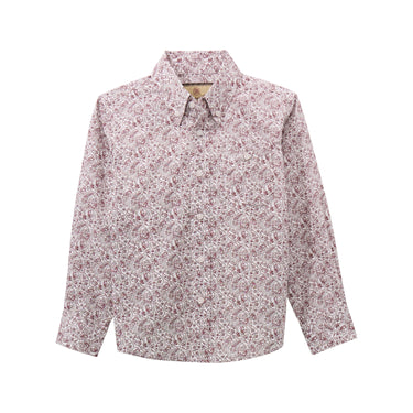 Boys Classic Long Sleeve Shirt White/Burgundy 112369451