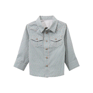 Baby Boy Long Sleeve Shirt in Grey/Blue 112369525