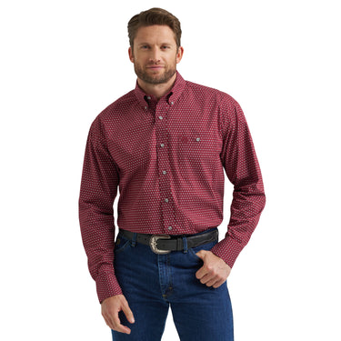 Men's George Strait Collection One Pocket Long Sleeve Shirt in Wine 112369639