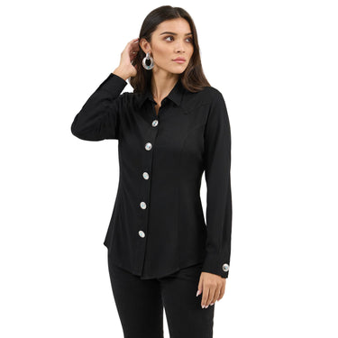 Women's Wrangler Retro Western Party Snap Shirt in Black 112371916