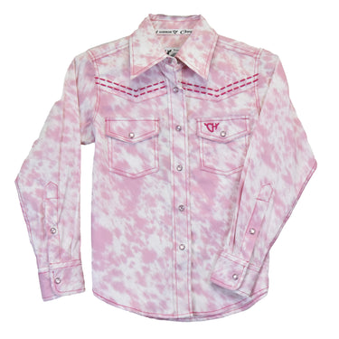 Girl's Cowhide Long Sleeve Print Snap Shirt 425671-150-K