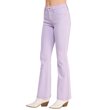 Women's Mid Rise Pastel Lilac Skinny Boot Cut Jean by Special A - P8017