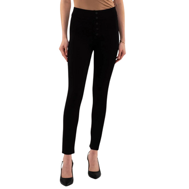 Black Skinny Button Detail Jeggings