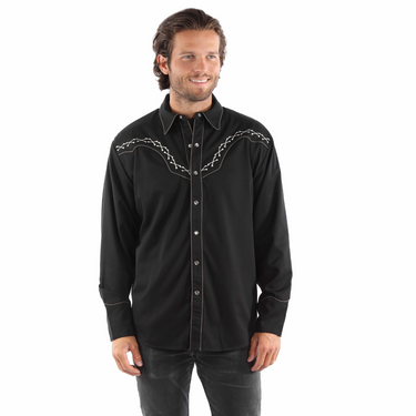 Men's "Justice Is Coming" Embroidered Long Sleeve Shirt P-919