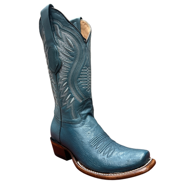 Dubai Blue Jeans Smooth Ostrich Narrow Square Toe Boot