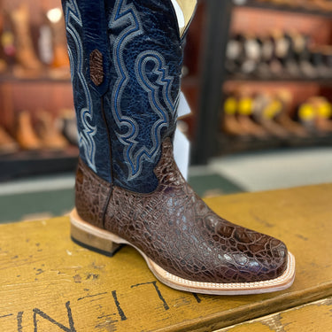 Men's Brown Sea Turtle Print Square Toe Boot 6044