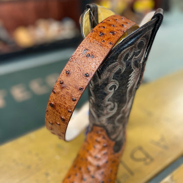 Men's Cognac Ostrich Print Belt H6064