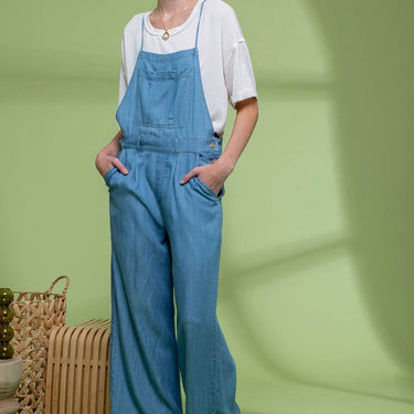 Wide Leg Chambray Overalls