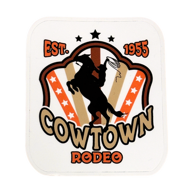 Cowtown Rodeo Bronc with Stars Sticker