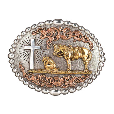 Nocona Oval Buckle Praying Cowboy 37915