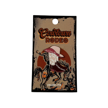 Cowtown Rodeo Custom Enamel Pin Cowboy Boot Pink
