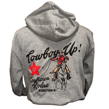 Gray Vintage Cowboy Cowtown Rodeo Zipper Sweatshirt