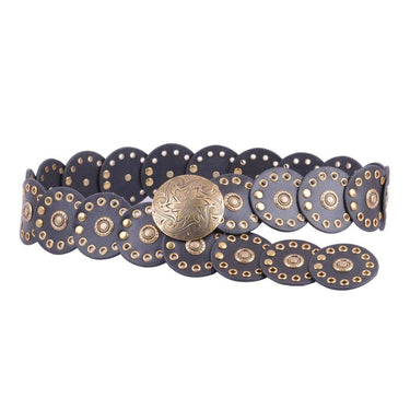 Leather Circle Caterpillar Belt