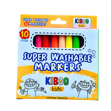 Kiboo Kids Super Washable Markers Broad Line - 10 Color Pack