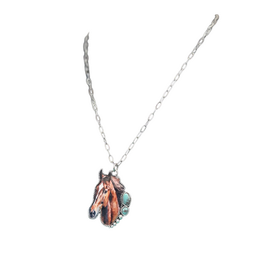 Western Garden Horse Necklace AN4724-SBMT