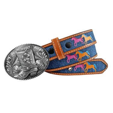 Girl's Wrangler Natural Horse Belt