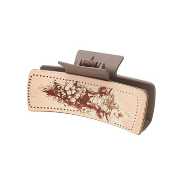 Highland Cow with Floral Designs Hair Claw Clip