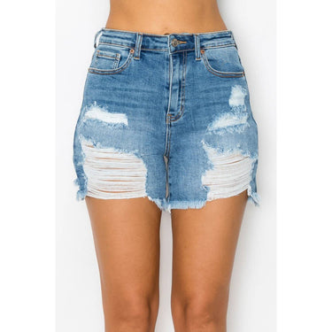 Destroyed Denim Mom Shorts