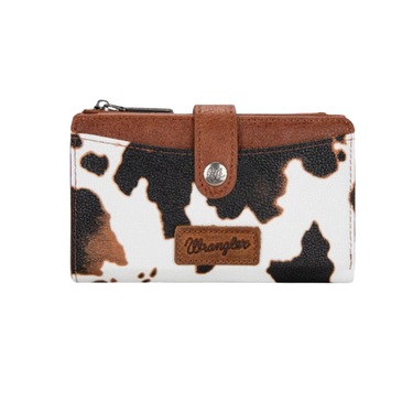 Wrangler Cow Print Snap Wallet in Brown WG133-W002BR