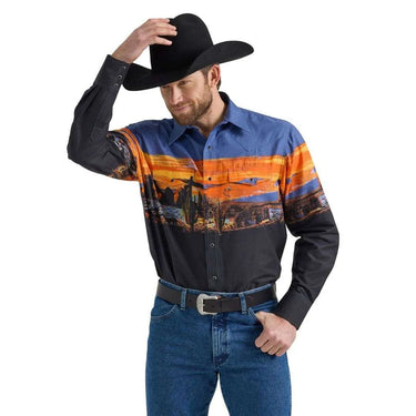 Men's Sunset Checotah Western Long Sleeve Shirt by Wrangler 112351474