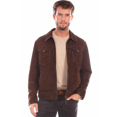 Men's Brown Leather Scully Jacket 2019-142