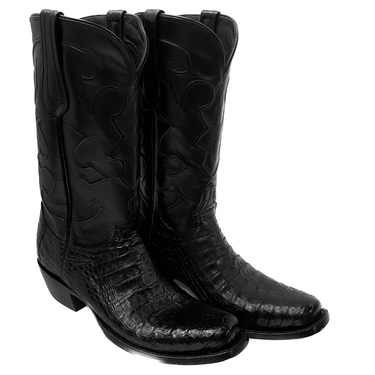 Men's Charles Black Narrow Square Caiman Boots By Lucchese M1636.74